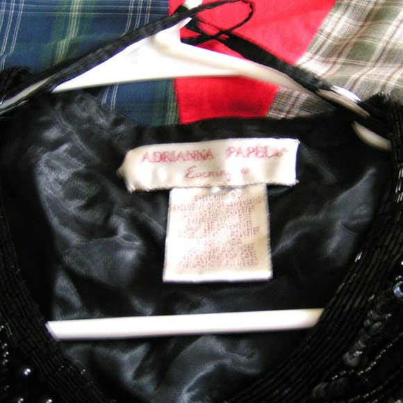VINTAGE ADRIANNA PEPELL BLACK BEADED SILK EVENING JACKET S/M - Picture 5 of 5